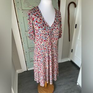 Boden Jersey Dress size 12 long Floral stretchy